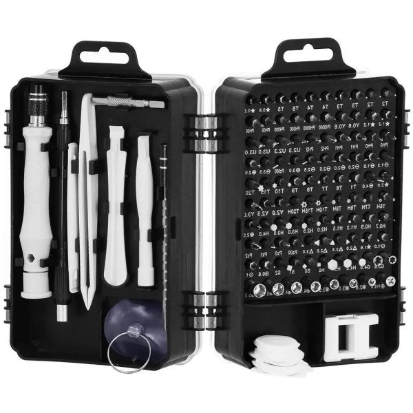 Set surubelnite de precizie Springos, 117 piese, otel/plastic, negru