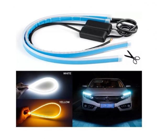 Set 2 Benzi LED matrix secventiale pentru faruri alb si semnalizare galben