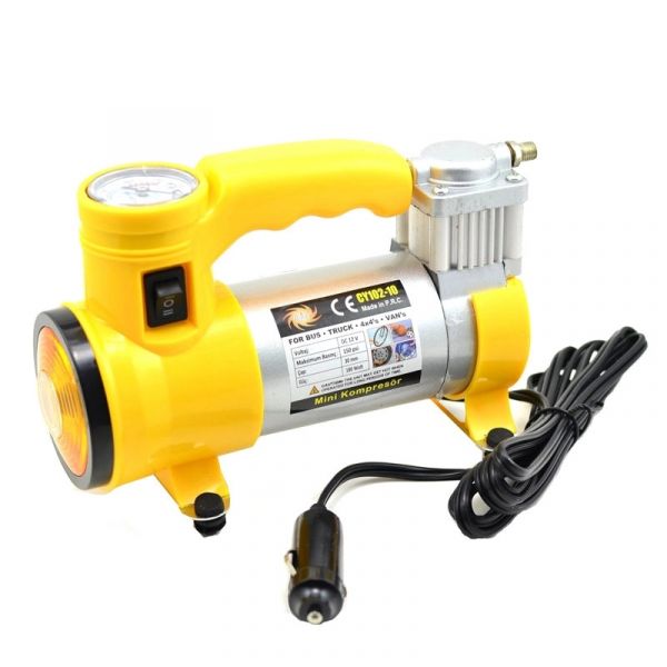 Compresor auto Cyclone HEAVY DUTY , 12 V, 35 lmin, 150 PSI, 10 BAR, lanterna, manometru incorporat