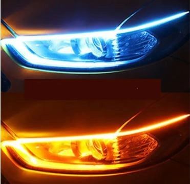 Set 2 Benzi LED matrix secventiale pentru faruri alb si semnalizare galben