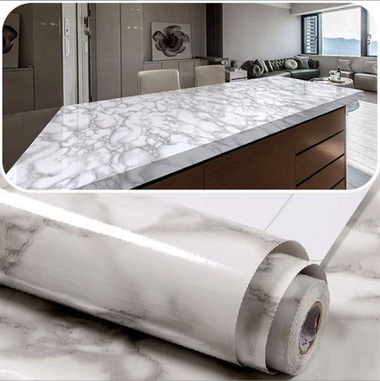 SET 3 x Folie autoadeziva imitatie NEGRU marmura 60 x 200 cm