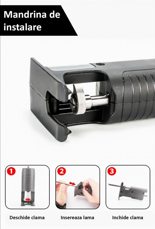 Adaptor fierastrau lance sau pendular, pentru bormasina electrica, multifunctional, portabil, cu 3 lame pentru lemn, metal, PVC