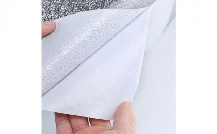 M3 Folie de aluminiu argintie autoadeziva bucatarie 60 x 300 cm