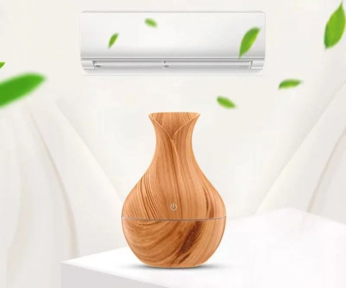 Pachet 1 + 1 Difuzor Aromaterapie cu ultrasunete si Umidificator cu led, 130 ml + Cadou 12 Esente Aromaterapie