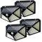 Set 4 x Lampa 100 LED cu panou solar, senzor de miscare +CADOU Lanterna profesionala de cap reglabila cu 5 led LED