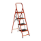 Scara profesionala din Metal rezistent, Tip Pliabila, 4 Trepte Late, Greutate suportata 150 kilograme, Culoare Rosu