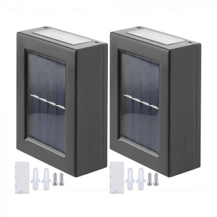Set 2 Lampi Solare Pentru Perete Exterior, Iluminare Sus-Jos , 4 leduri