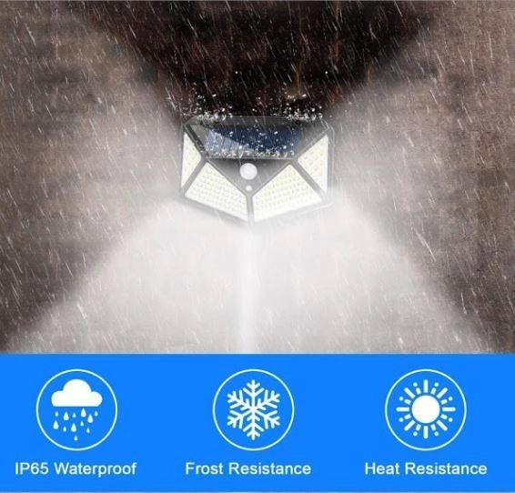 Set 3 x Lampa 100 LED cu panou solar, senzor de miscare