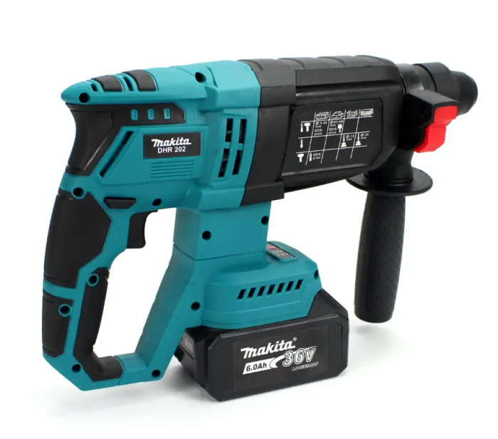 Set scule electrice cu acumulator 4 în 1 Makita 36V (4 x Acumulatori) – Bormașină + Polizor unghiular + Ciocan rotopercutor + Cheie de impact | Set Makita