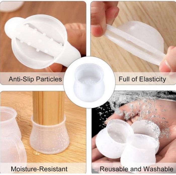 SET Protectie din silicon pentru picioare scaun, masa, mobila