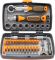 Set surubelnite cu clichet 38 in 1, Otel crom vanadiu, Portocaliu/Negru