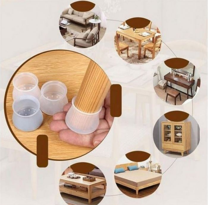 SET Protectie din silicon pentru picioare scaun, masa, mobila
