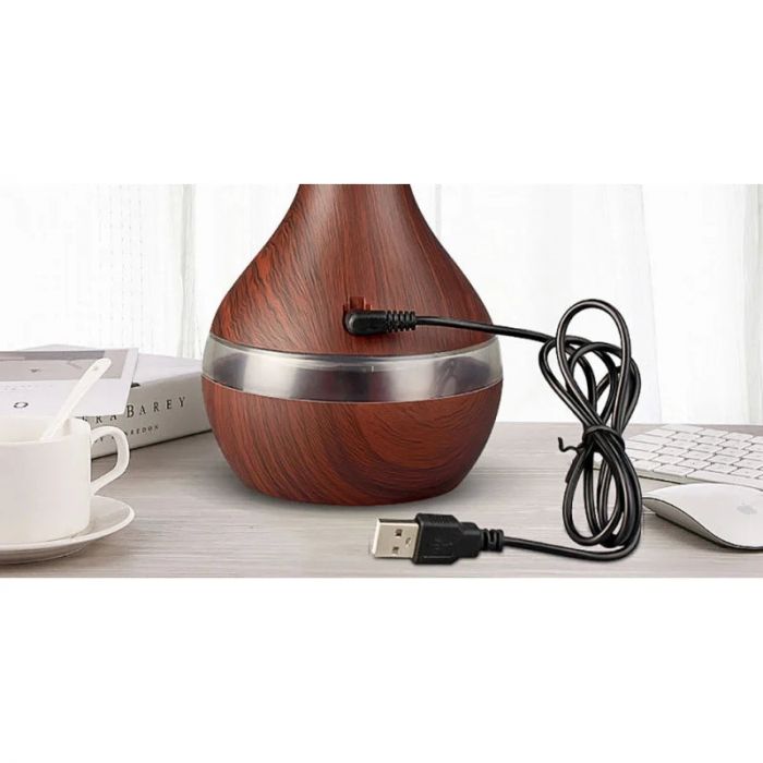 Pachet 1 + 1 Difuzor Aromaterapie cu ultrasunete si Umidificator cu led, 130 ml + Cadou 12 Esente Aromaterapie