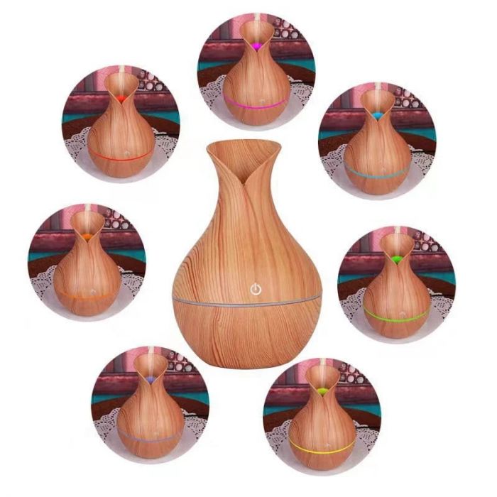 Pachet 1 + 1 Difuzor Aromaterapie cu ultrasunete si Umidificator cu led, 130 ml + Cadou 12 Esente Aromaterapie