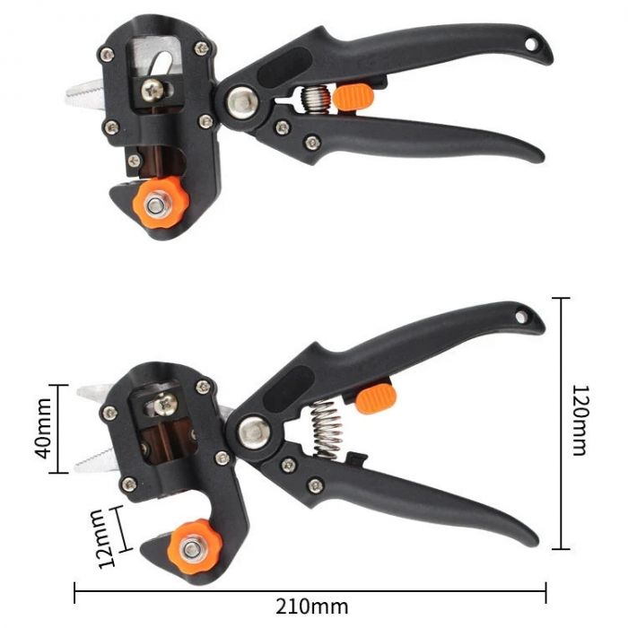 Pachet ! Cleste Profesional de Altoit cu 3 Cutite U V Omega + Furtun Extensibil 30 M + Banda Pentru Altoit Biodegradabila