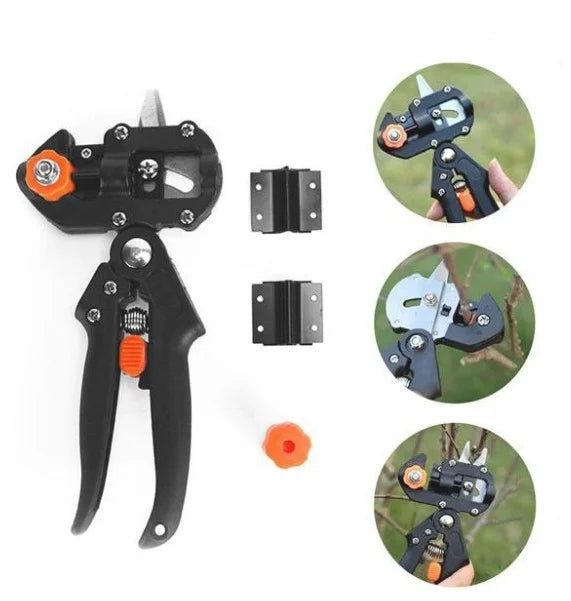 Pachet ! Cleste Profesional de Altoit cu 3 Cutite U V Omega + Furtun Extensibil 30 M + Banda Pentru Altoit Biodegradabila