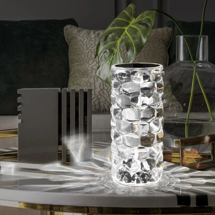 Set 2x Lampă de masă cu picătură de apă din acril Birou lângă lumină 16 culori care se schimbă