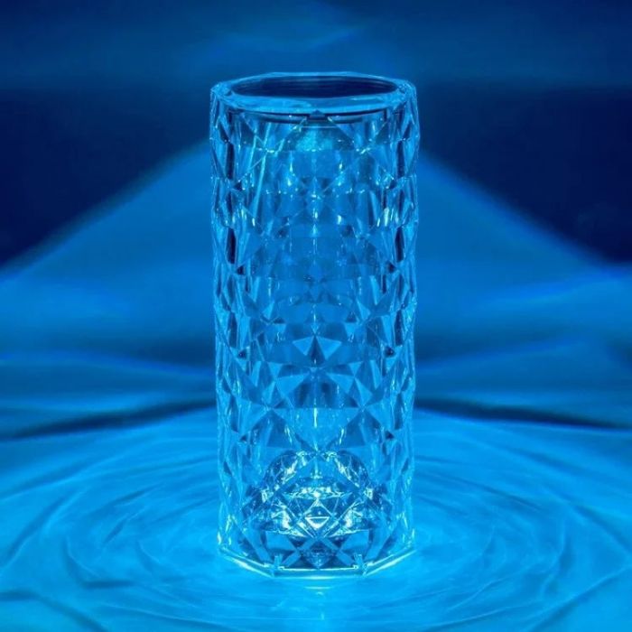 Set 2 x Lampa de masa decorativa cu LED "Crystal Trandafir" Touch Design RGB