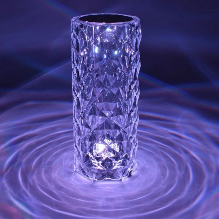 Set 2 x Lampa de masa decorativa cu LED "Crystal Trandafir" Touch Design RGB