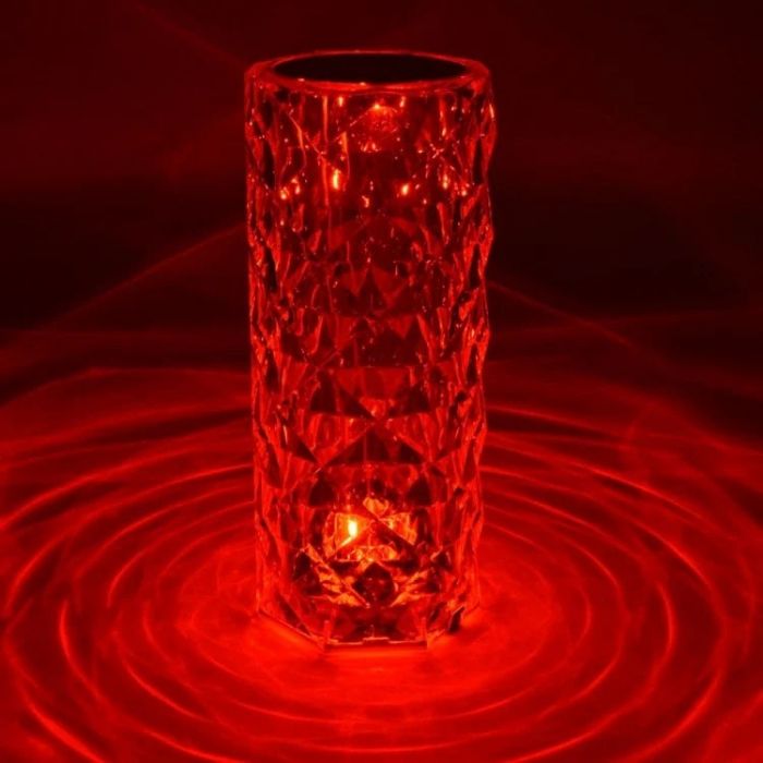 Set 2 x Lampa de masa decorativa cu LED "Crystal Trandafir" Touch Design RGB