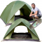 Full Automat Cort pentru 4 persoane, cu plasa de protectie, 135X200X200cm, 8 cuie, Geanta, 2 intrari, Rezistent la apa, Fermoare SBS, Verde
