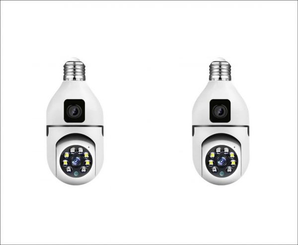 Set 2 x Jortan JTZ-9696PROB: Cameră Supraveghere Duală Tip Bec, HD, WiFi, Vedere 360° + CADOU SURPRIZA