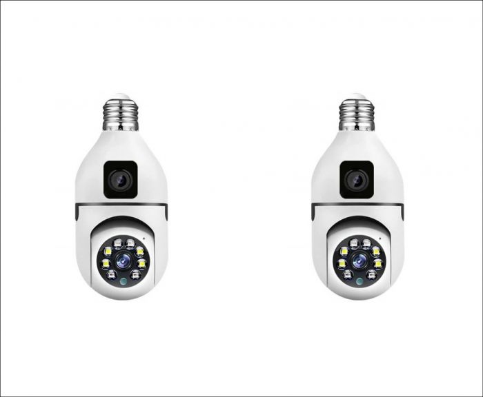 Set 2 x Jortan JTZ-9696PROB: Cameră Supraveghere Duală Tip Bec, HD, WiFi, Vedere 360° + CADOU SURPRIZA