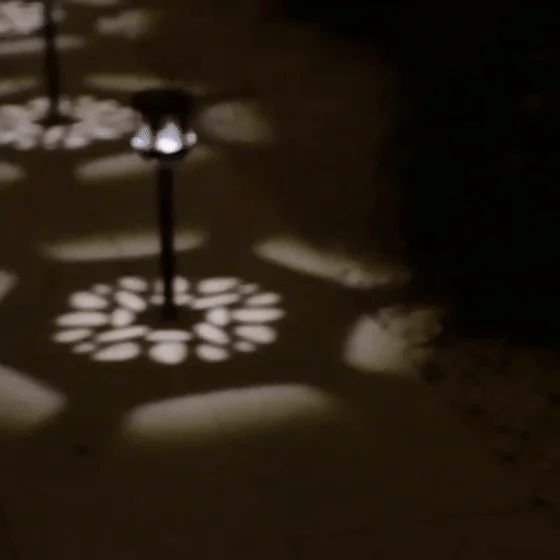 Set 4 x Lampă Solară Decorativă pentru Grădină Lisabona, Proiecție Florală, Iluminare LED Automată