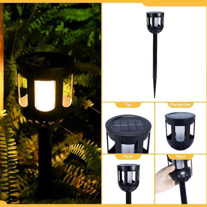 Set 4 x Lampă Solară Decorativă pentru Grădină Lisabona, Proiecție Florală, Iluminare LED Automată