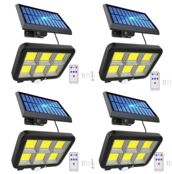 Set 4 x Lampa Solara 50W - 96 LED COB, cu PANOU DETASABIL + Cadou Surpriza