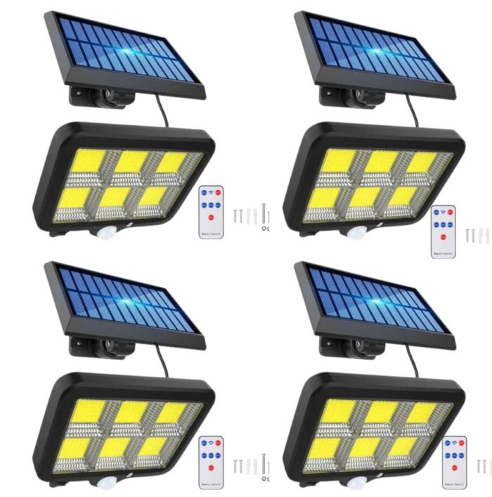 Set 4 x Lampa Solara 50W - 96 LED COB, cu PANOU DETASABIL + Cadou Surpriza