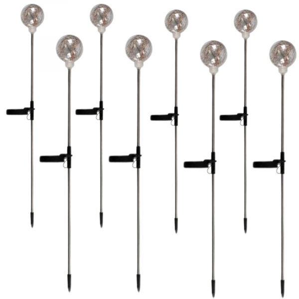 Set 8 x Lampă solară pentru exterior , Minge Licurici Alb Cald