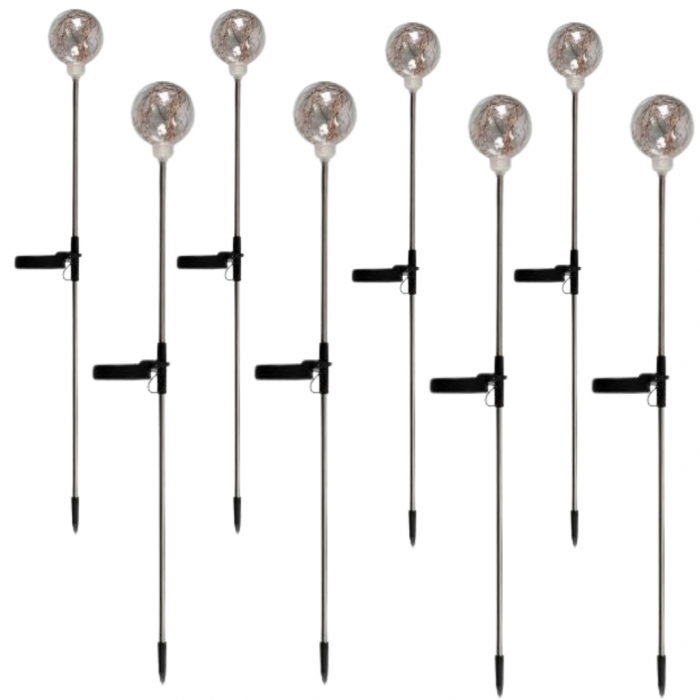 Set 8 x Lampă solară pentru exterior , Minge Licurici Alb Cald