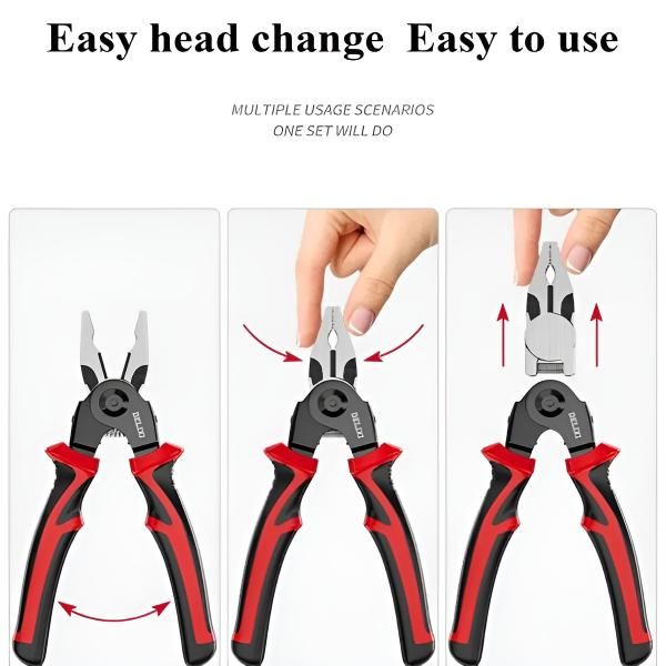 Clește multifuncțional 5 în 1 cu capete interschimbabile | UNIPLIERS