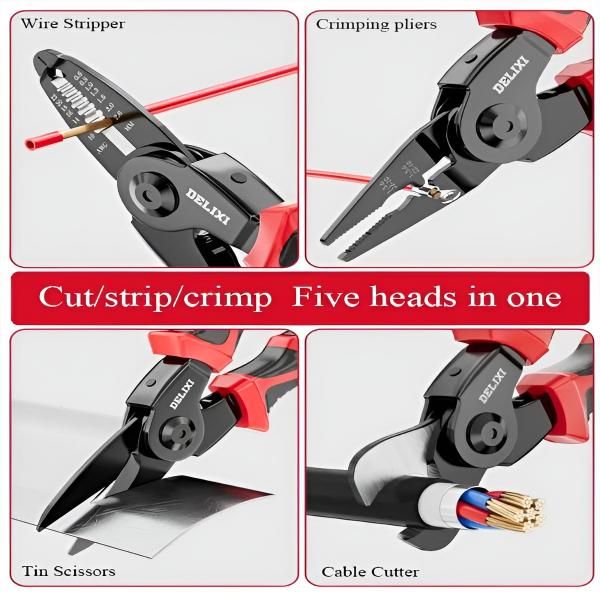 Clește multifuncțional 5 în 1 cu capete interschimbabile | UNIPLIERS